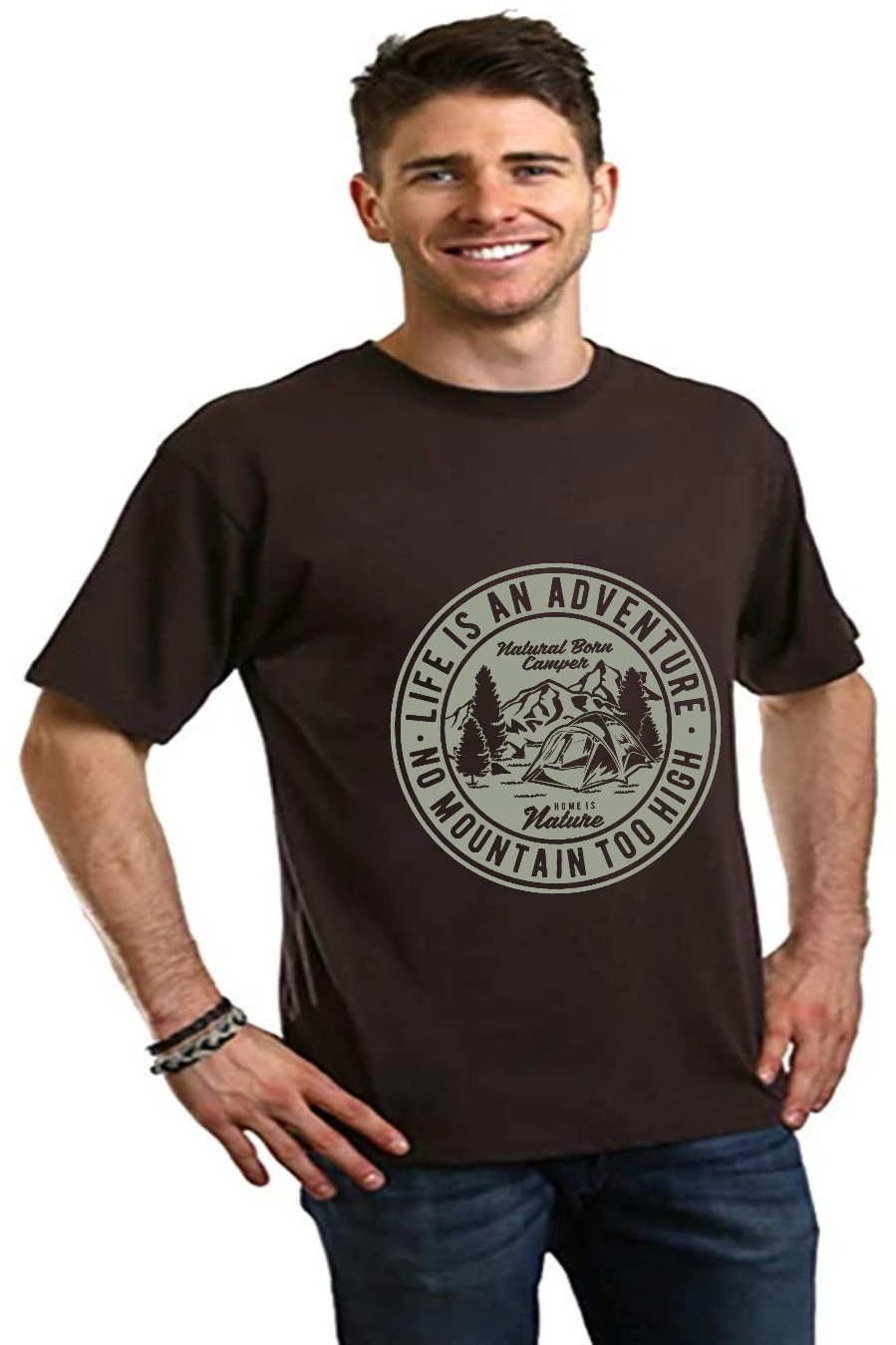 Life Is an Adventure men's bamboo graphic T-shirt – view 6