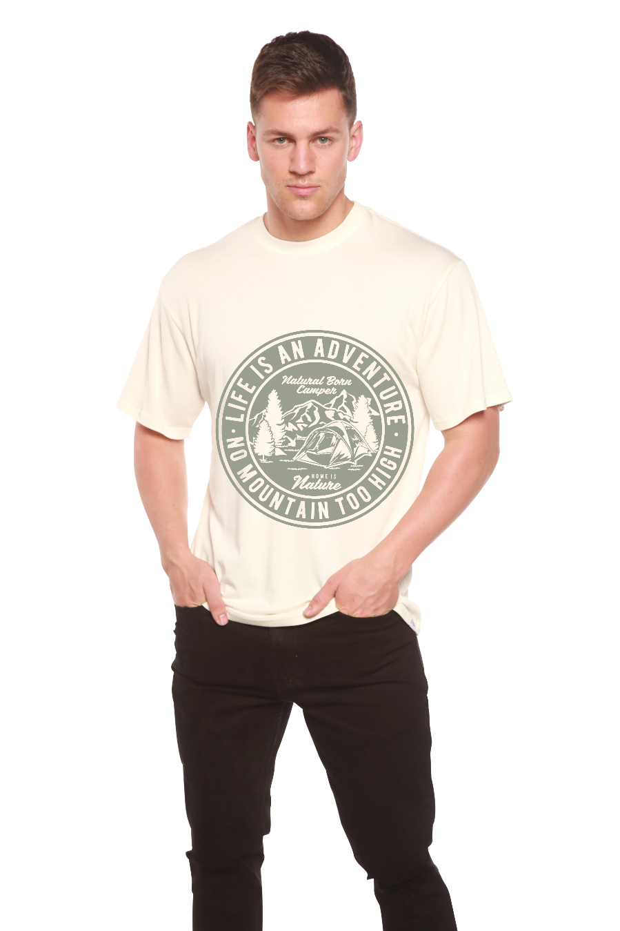 Life Is an Adventure men's bamboo graphic T-shirt – view 4