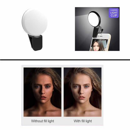 Selfie light from the 11-in-1 smartphone lens kit, Salmon Lucky