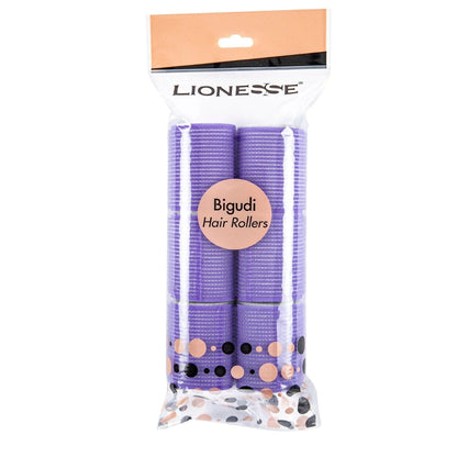 Lionesse Sponge Hair Rollers Purple 6-Pack by Beauty Care Bag