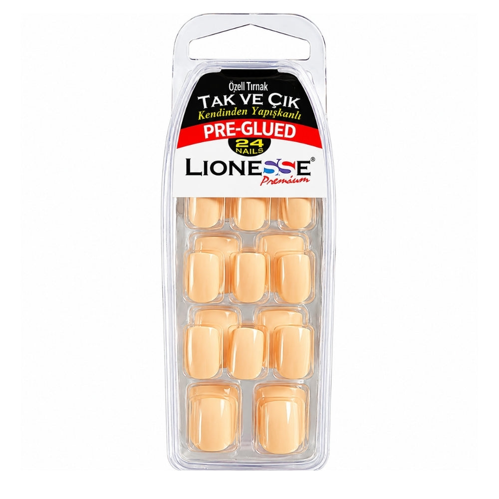 Lionesse Press-On Nails 4416 Easy Application Set by Beauty Care Bag