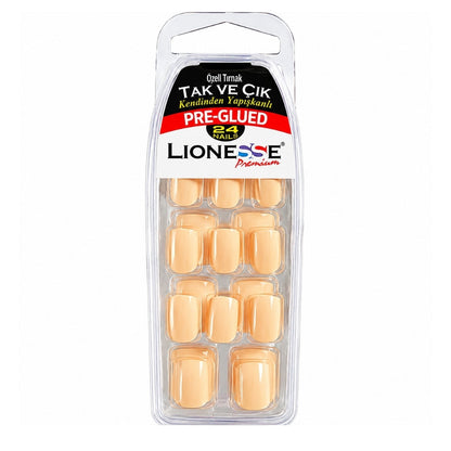 Lionesse Press-On Nails 4416 Easy Application Set by Beauty Care Bag