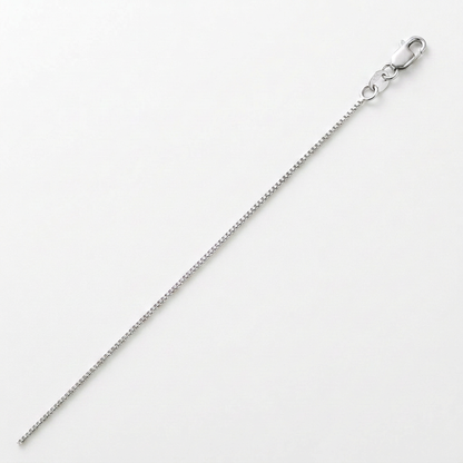 14k white gold classic box chain, 0.7mm, Avera Group, view 3