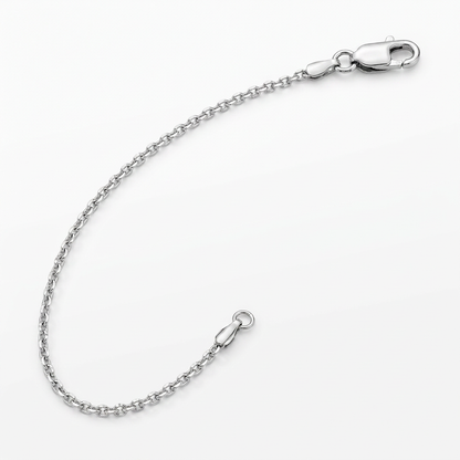 14k white gold diamond-cut cable link chain, 0.8mm, by Avera Group, view 4