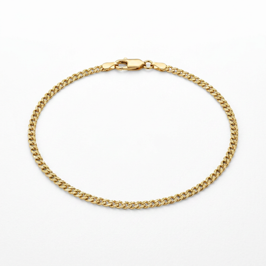 14k yellow gold sparkle anklet, 1.5mm, Avera Group, view 2
