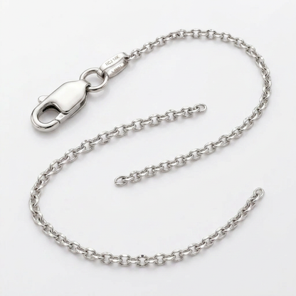 14k white gold diamond-cut cable link chain, 1.1mm, Avera Group, view 3