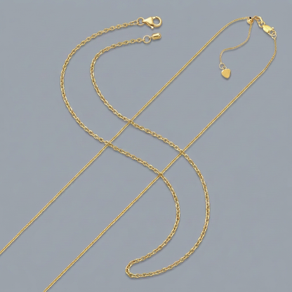 Avera Group 10K yellow gold adjustable cable chain, view 3
