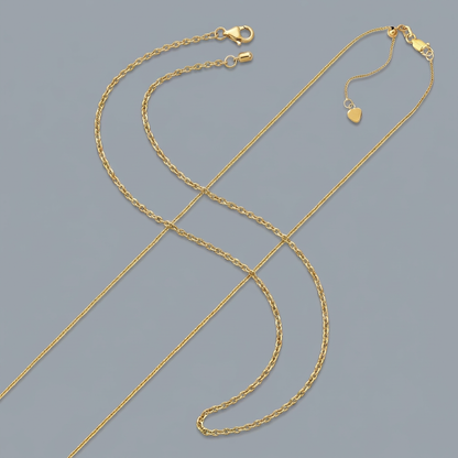 Avera Group 10K yellow gold adjustable cable chain, view 4