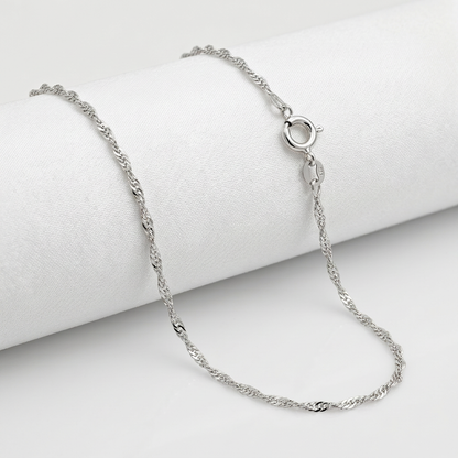Avera Group 10K white gold Singapore chain, 1.0mm, view 3