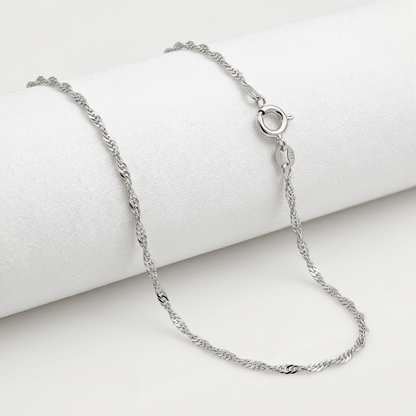 Avera Group 10K white gold Singapore chain, 1.0mm, view 2
