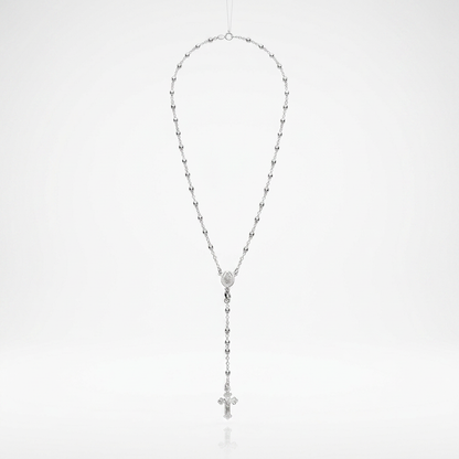 Fine Rosary Chain and Bead Necklace in Sterling Silver by Avera Group