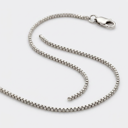 14k white gold Milano chain, 1.1mm, Avera Group, view 2