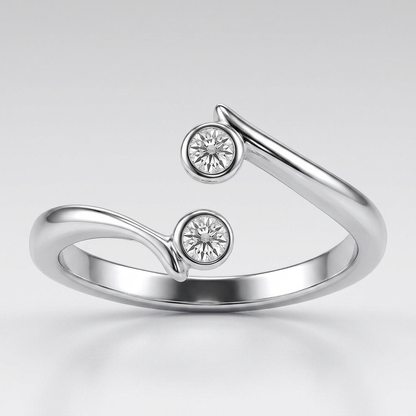 Sterling Silver Rhodium Finished Open Style Cubic Zirconia Accented Toe Ring by Avera Group