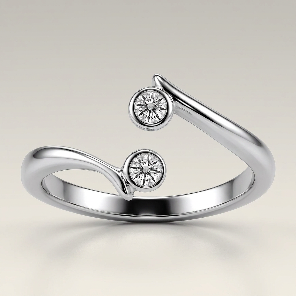 Sterling Silver Rhodium Finished Open Style Cubic Zirconia Accented Toe Ring by Avera Group