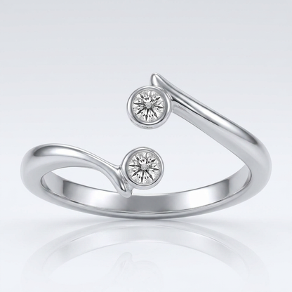 Sterling Silver Rhodium Finished Open Style Cubic Zirconia Accented Toe Ring by Avera Group
