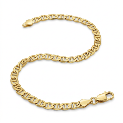 4.5 mm 10k yellow gold mariner link bracelet by Avera Group, view 2
