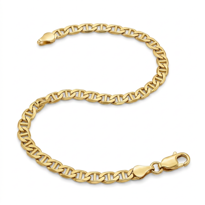 4.5 mm 10k yellow gold mariner link bracelet by Avera Group, view 3