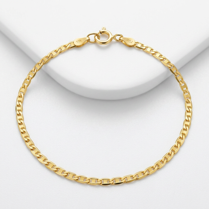 10k Yellow Gold Mariner Link Anklet 1.2mm, Avera Group, view 3