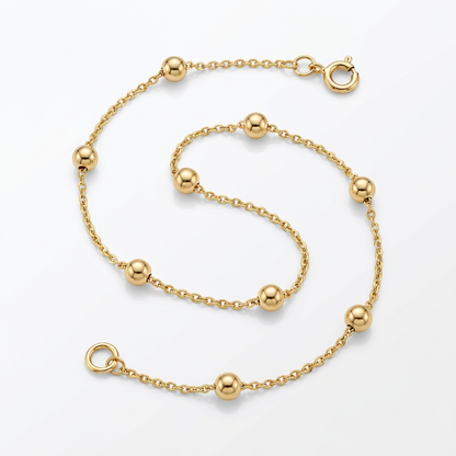 Bead Links Saturn Chain in 14k Yellow Gold (3.5mm) by Avera Group