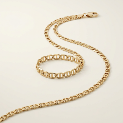 10k Yellow Gold Mariner Link Chain 1.2mm, Avera Group, view 2