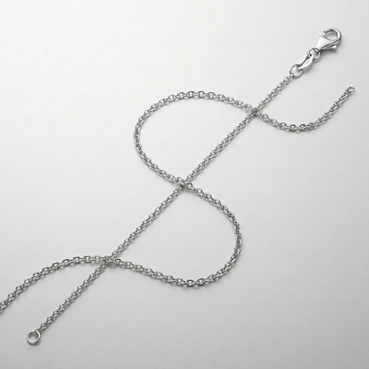 14k white gold round cable link chain, 1.3mm, Avera Group, view 3