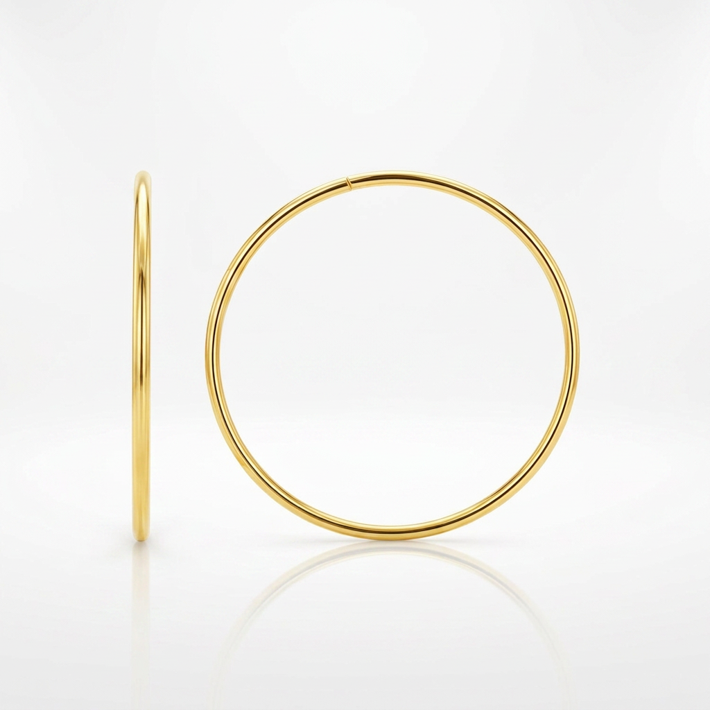 Endless Hoop Style Earrings in 14K Yellow Gold by Avera Group