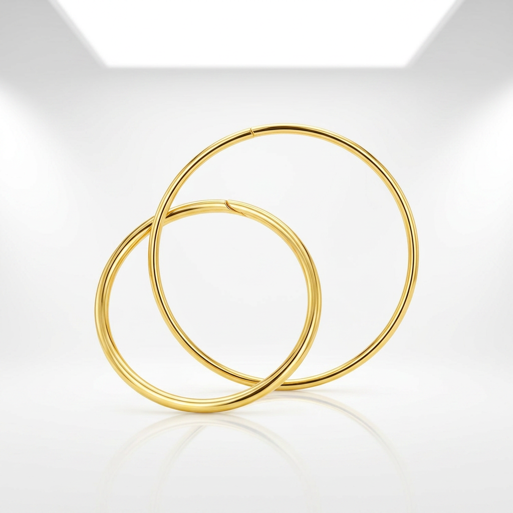 Endless Hoop Style Earrings in 14K Yellow Gold by Avera Group