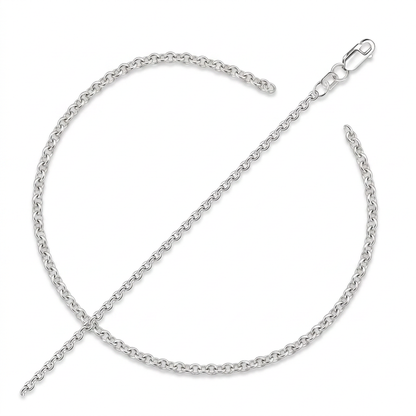 10k white gold rolo anklet, 2.3mm, by Avera Group, view 2
