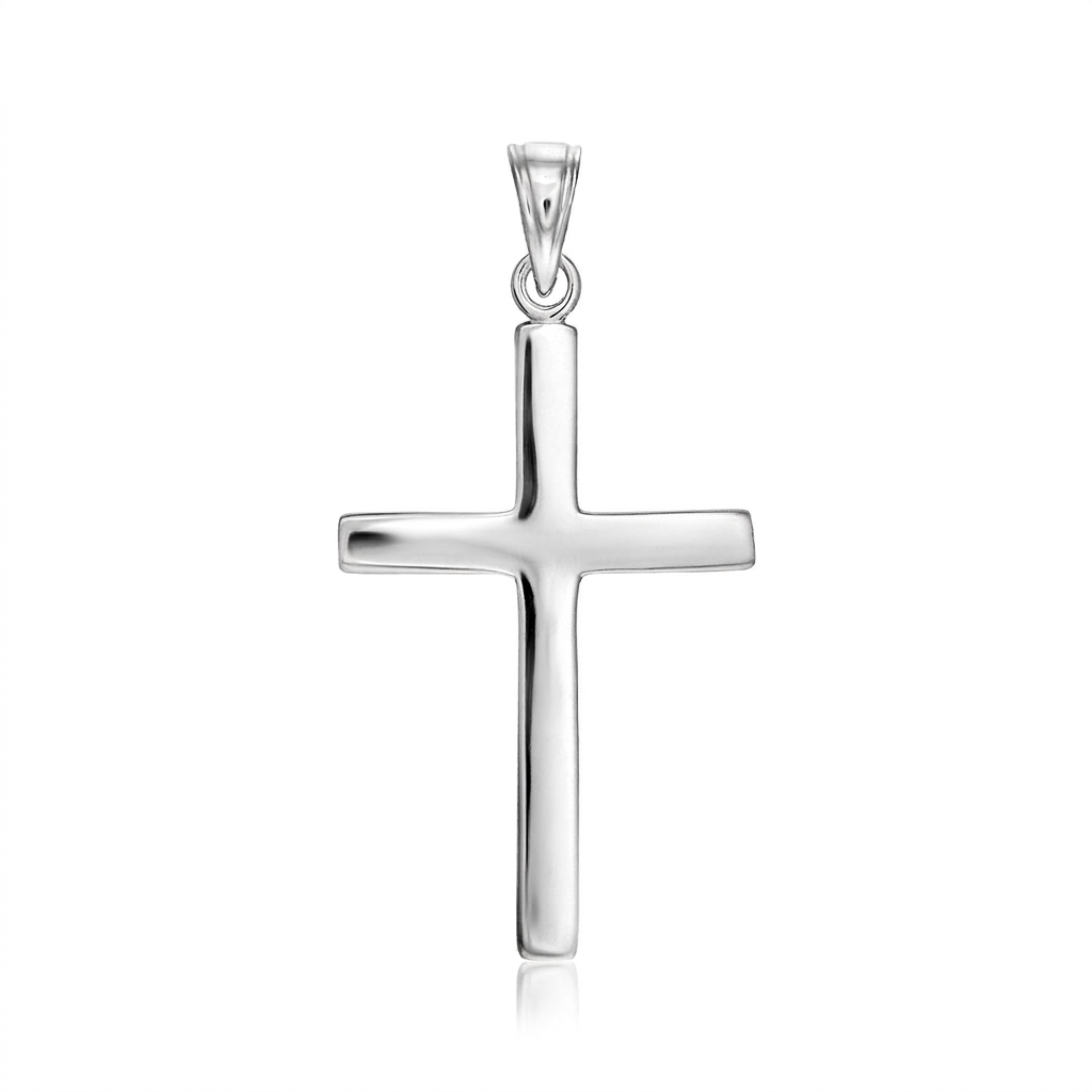 Sterling Silver Polished Cross Pendant by Avera Group