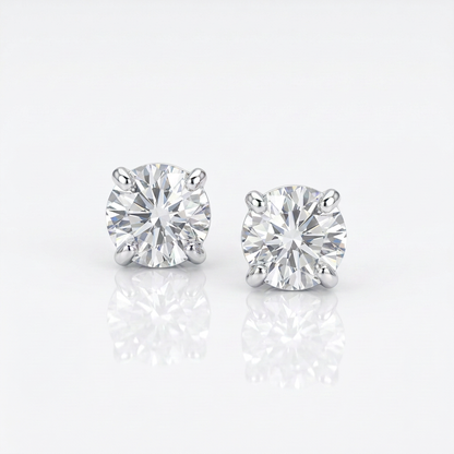Sterling Silver 8.0mm Round CZ Stud Earrings by Avera Group