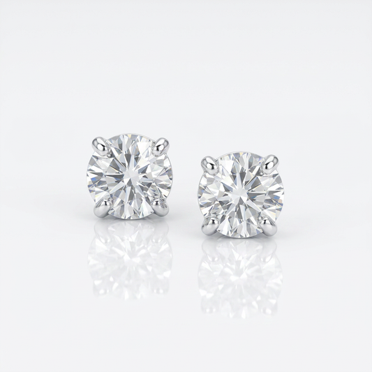 Sterling Silver 8.0mm Round CZ Stud Earrings by Avera Group
