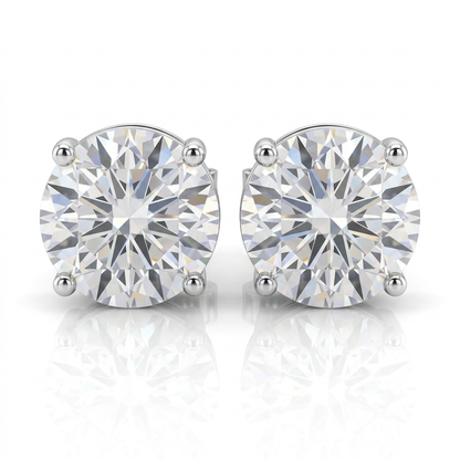 Sterling Silver 8.0mm Round CZ Stud Earrings by Avera Group