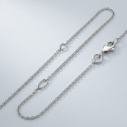 Double Extendable Cable Chain in 14k White Gold (1.2mm) by Avera Group