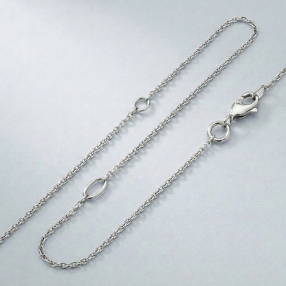 Double Extendable Cable Chain in 14k White Gold (1.2mm) by Avera Group