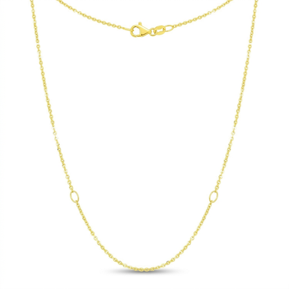 Double Extendable Diamond Cut Cable Chain in 14k Yellow Gold (1.4mm) by Avera Group