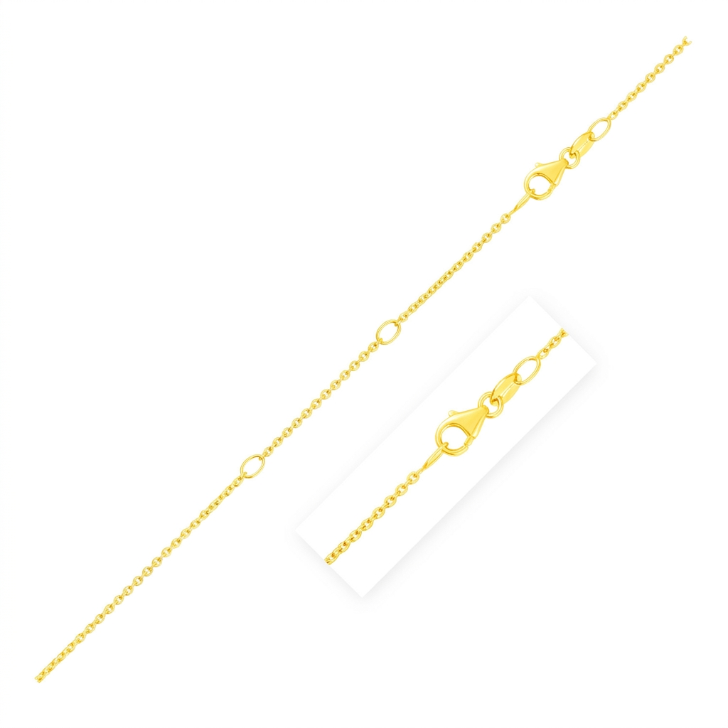 Double Extendable Diamond Cut Cable Chain in 14k Yellow Gold (1.4mm) by Avera Group