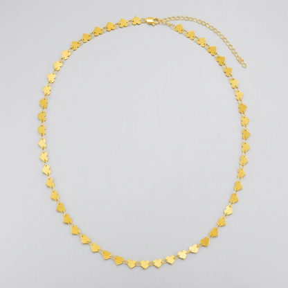 14k yellow gold mirrored heart chain necklace, Avera Group, view 2