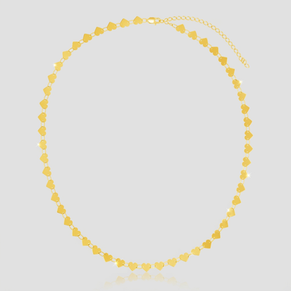 14k yellow gold mirrored heart chain necklace, Avera Group, view 5