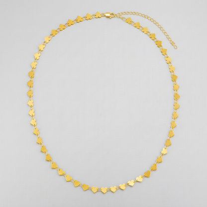14k yellow gold mirrored heart chain necklace, Avera Group, view 3