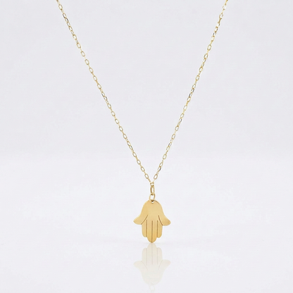 14k yellow gold Hand of Hamsa necklace by Avera Group, view 3