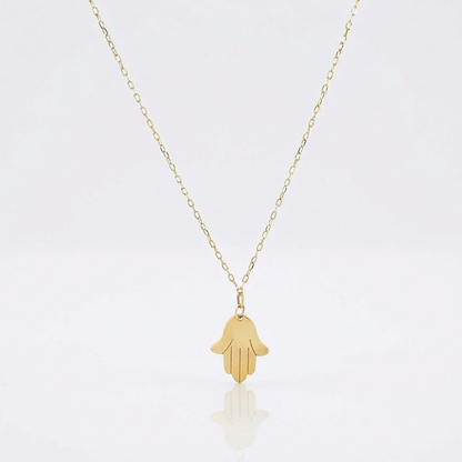 14k yellow gold Hand of Hamsa necklace by Avera Group, view 4