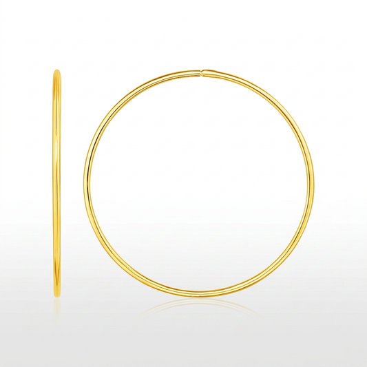 Endless Hoop Style Earring in 14K Yellow Gold by Avera Group