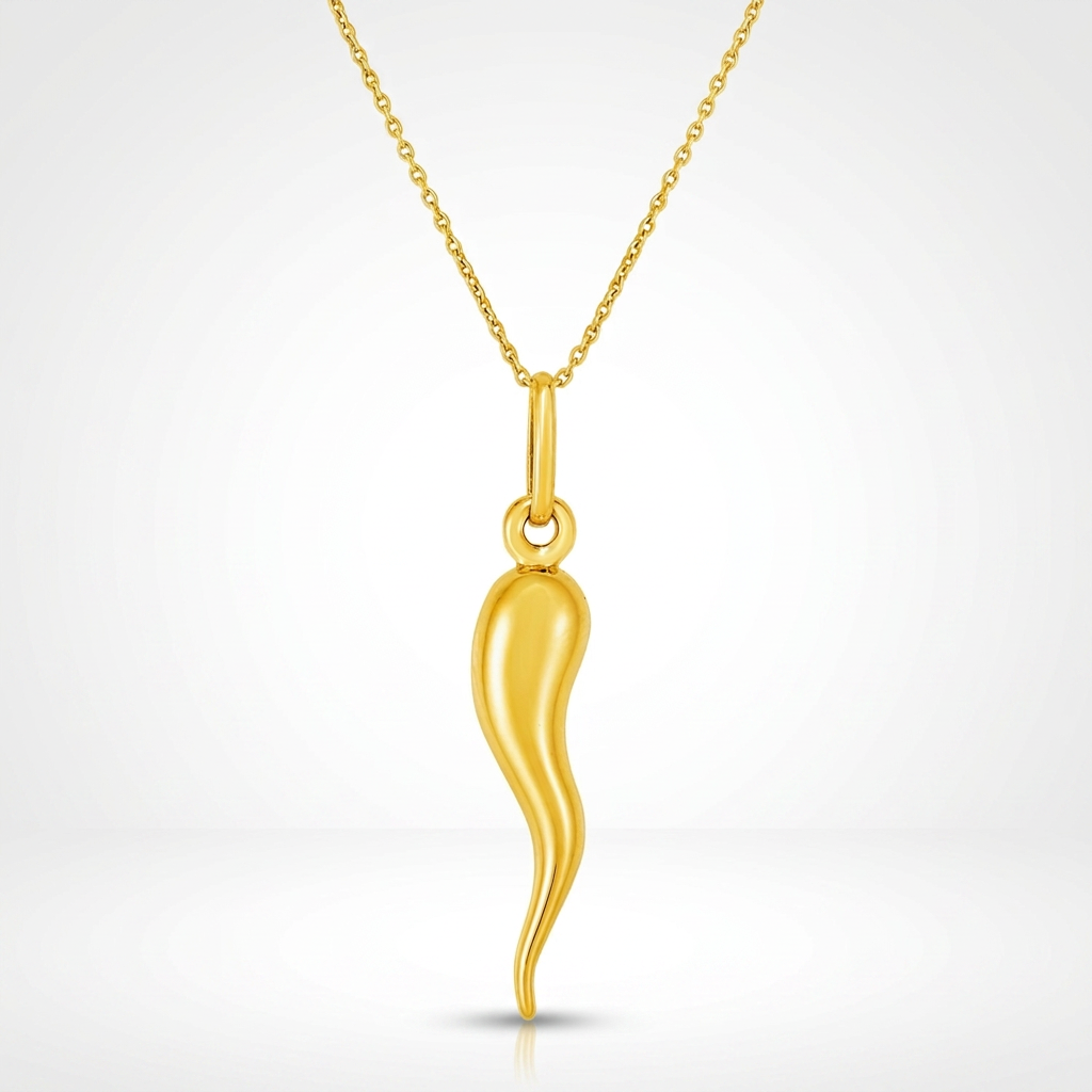 14k yellow gold polished abstract swirl pendant, Avera Group, view 3