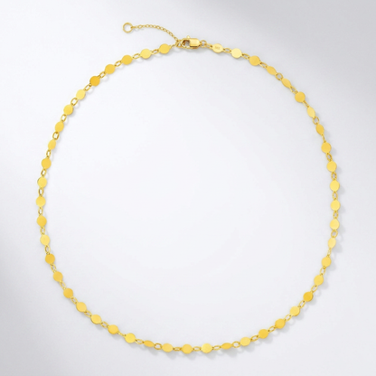 14k yellow gold necklace with polished circles, Avera Group, view 2