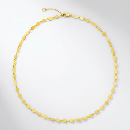 14k yellow gold necklace with polished circles, Avera Group, view 3