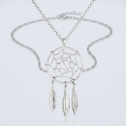 Sterling Silver 17 inch Necklace with Dream Catcher Pendant by Avera Group