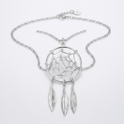 Sterling Silver 17 inch Necklace with Dream Catcher Pendant by Avera Group