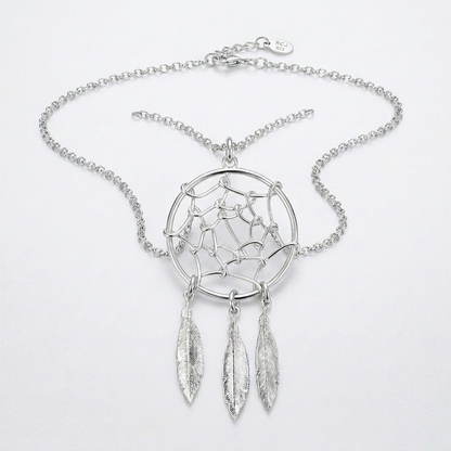 Sterling Silver 17 inch Necklace with Dream Catcher Pendant by Avera Group