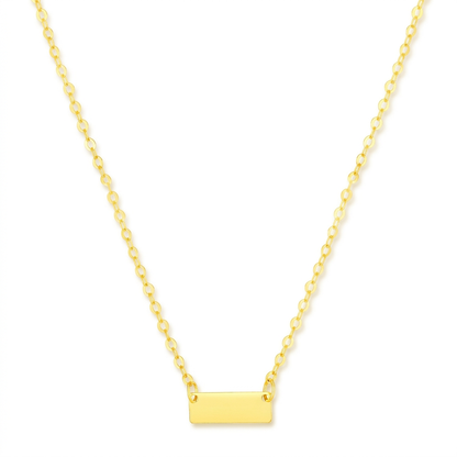 14k yellow gold polished mini bar necklace, Avera Group, view 2