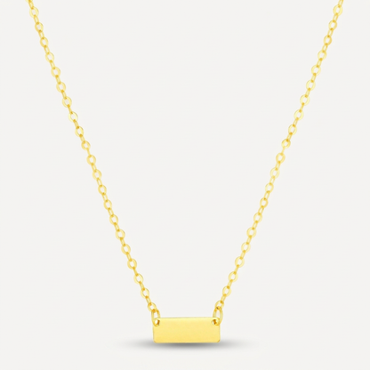 14k yellow gold polished mini bar necklace, Avera Group, view 4